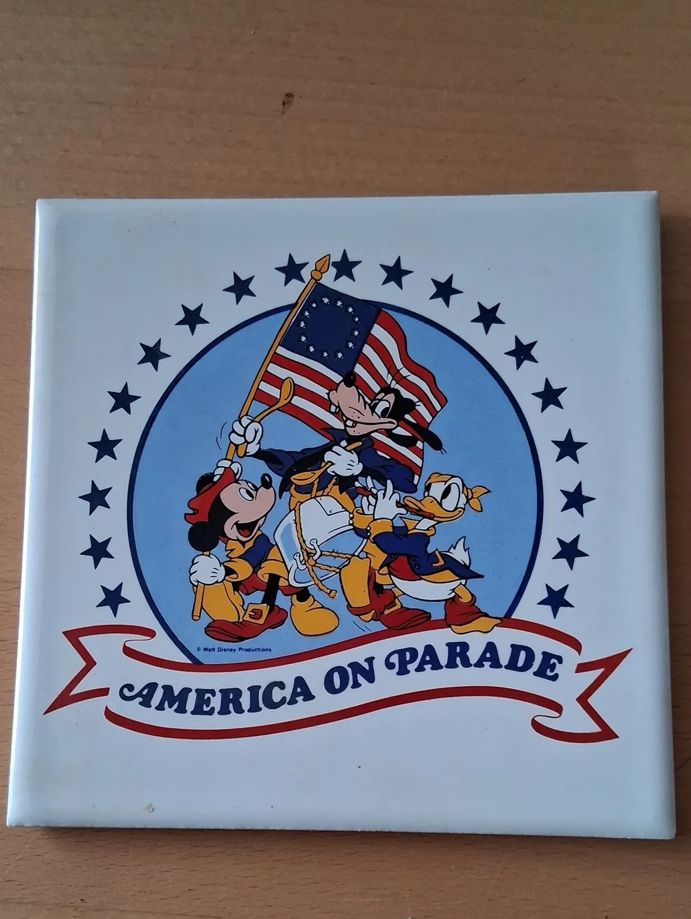 Disney America On Parade Tile - Blue, Red & Yellow